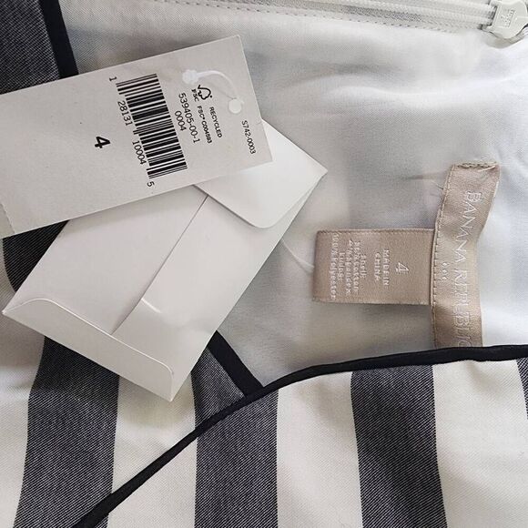 NWT Banana Republic Gray & White Striped Dress (4) - Picture 5 of 5